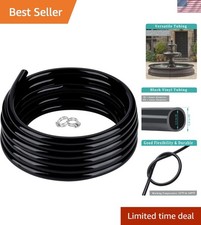 1/2" id - 100ft Black Vinyl Tubing Flexible PVC Tube Hybrid Hose Transfer Wat...