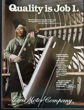 Ford Motor Company "Quality is Job 1" John Jordan Welder Vintage Print Ad 1991