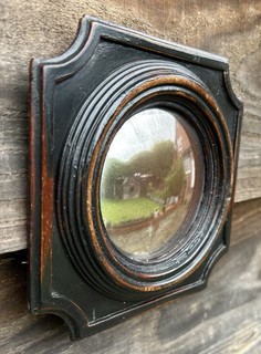 C19th Miniature Convex Wall Mirror