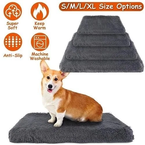 Pet Dog Bed Mat Soft Warming Plush Flannel Pad Blanket Cat Bed Cushion Washable