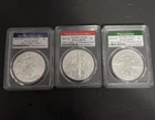 3x 1 Oz PCGS Silver American Eagle Lot - All Included