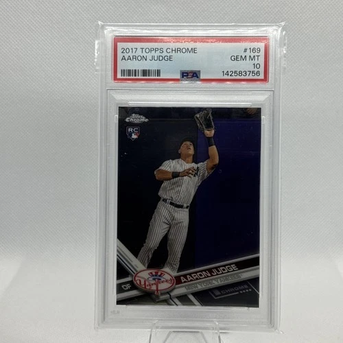 2017 Topps Chrome Aaron Judge Catching RC #169 PSA 10 Gem Mint Yankees