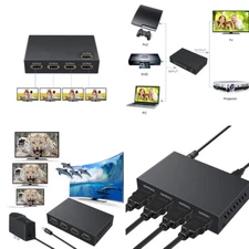 US 1 Pc 4 Port HDMI 4K Hub Multi Splitter & Amplifier For 3D HDTV 1080P 1X4