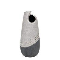 "Vase \"Silverline\"-Serie WellenföRmige ÖFfnung Keramik Silber Deko Mit Stil"