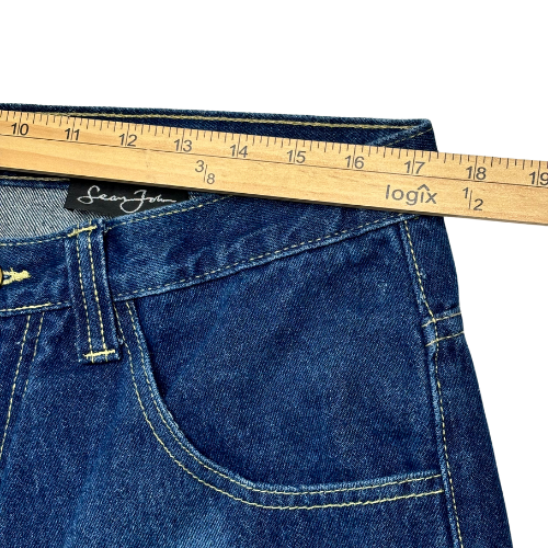 Sean John Jeans Men 36 Blue 100% Cotton Denim Patchwork Utility Workwear Zip Fly - Picture 4 of 8