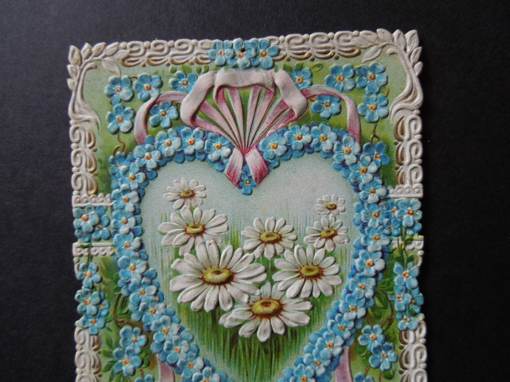 J1266 ANTIQUE 1900s LACE GREETING CARD DUTCH IK FELICITEER U