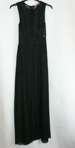 BNWOT SIZE 8/10 MALLOY BLACK SPLIT FRONT MAXI DRESS WITH STRETCH SHORTS 953