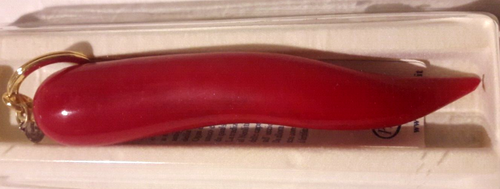 Corno Portafortuna In Resina Grande Rosso Portachiavi 213/S Lungo 13 Cm Nuovo - Foto 2 di 5