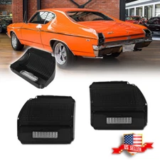 Pair Smoked Black Tail Light Tailight Lamp Lenses For 1969 Chevy Chevelle Malibu