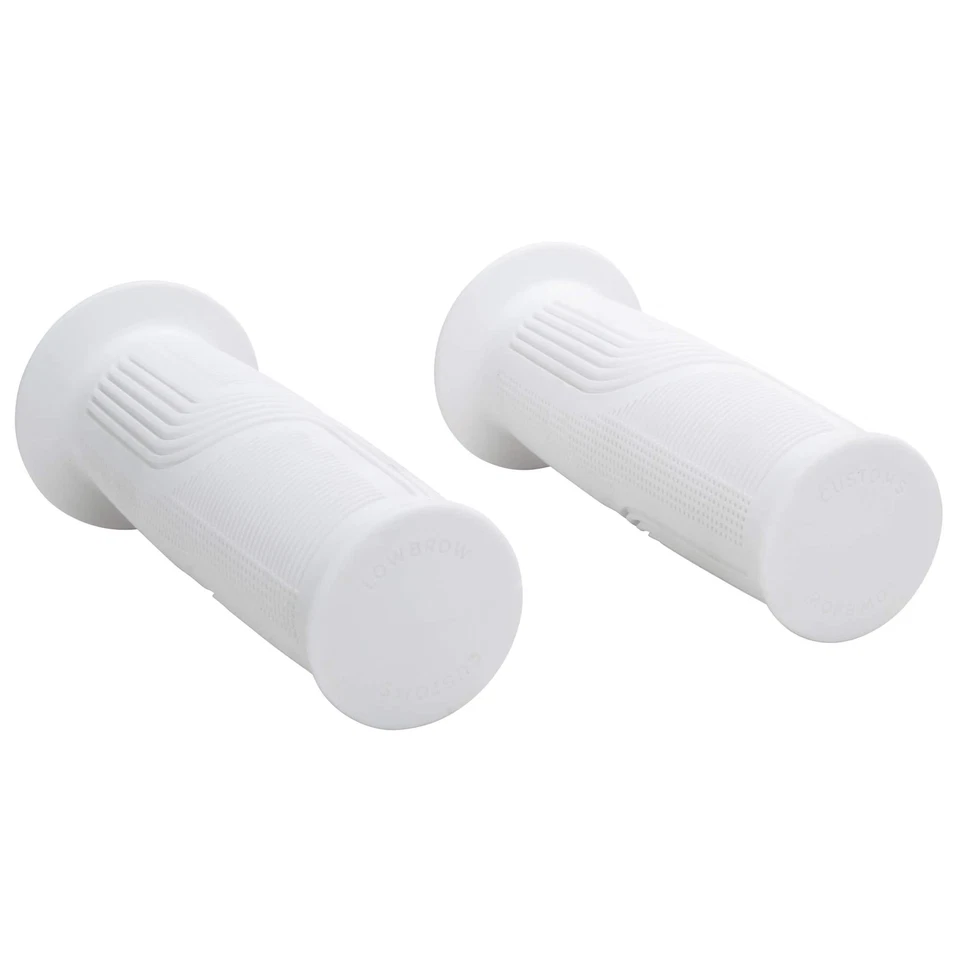 Empuñaduras Lowbrow Customs AMF blancas 1" Harley Shovelhead Ironhead Sportster Foto 3 de 3