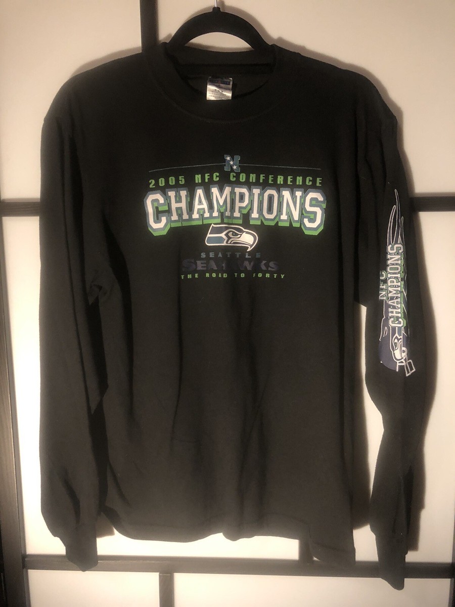 Seattle Seahawks Long Sleeved Shirt 2005 NFC Champs Road To 40