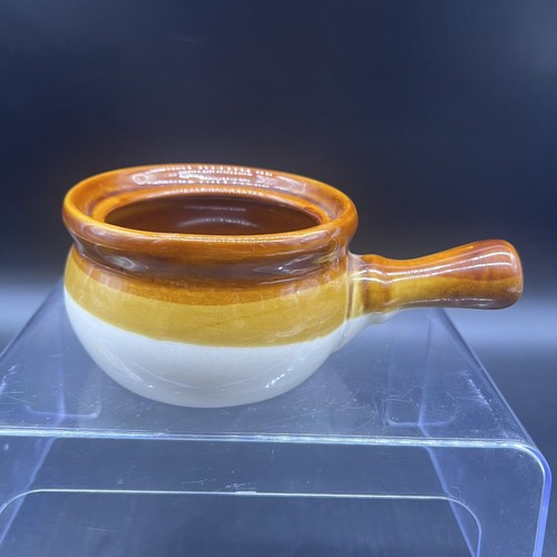 Set Of 2 Pottery Stoneware Crock Bowl, No Lids Handle Glazed Brown 4.5” Diameter - Picture 4 of 18