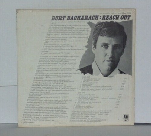 BURT BACHARACH Reach Out LP Plays Well 1967 A&M Records SP 4131 - Imagen 3 de 4