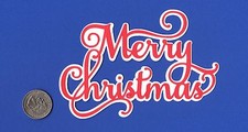 Merry Christmas Die Cut - Layered Merry Christmas Title Die Cut - 5.5" x 3.75"