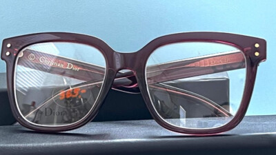 Christian Dior CD1 LHF Square Burgundy Frame Eyeglasses $650 NIB
