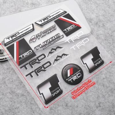 TRD Racing Sport 4x4 Offroad Turbo Car 3D Logo Sticker Vinyl Decal