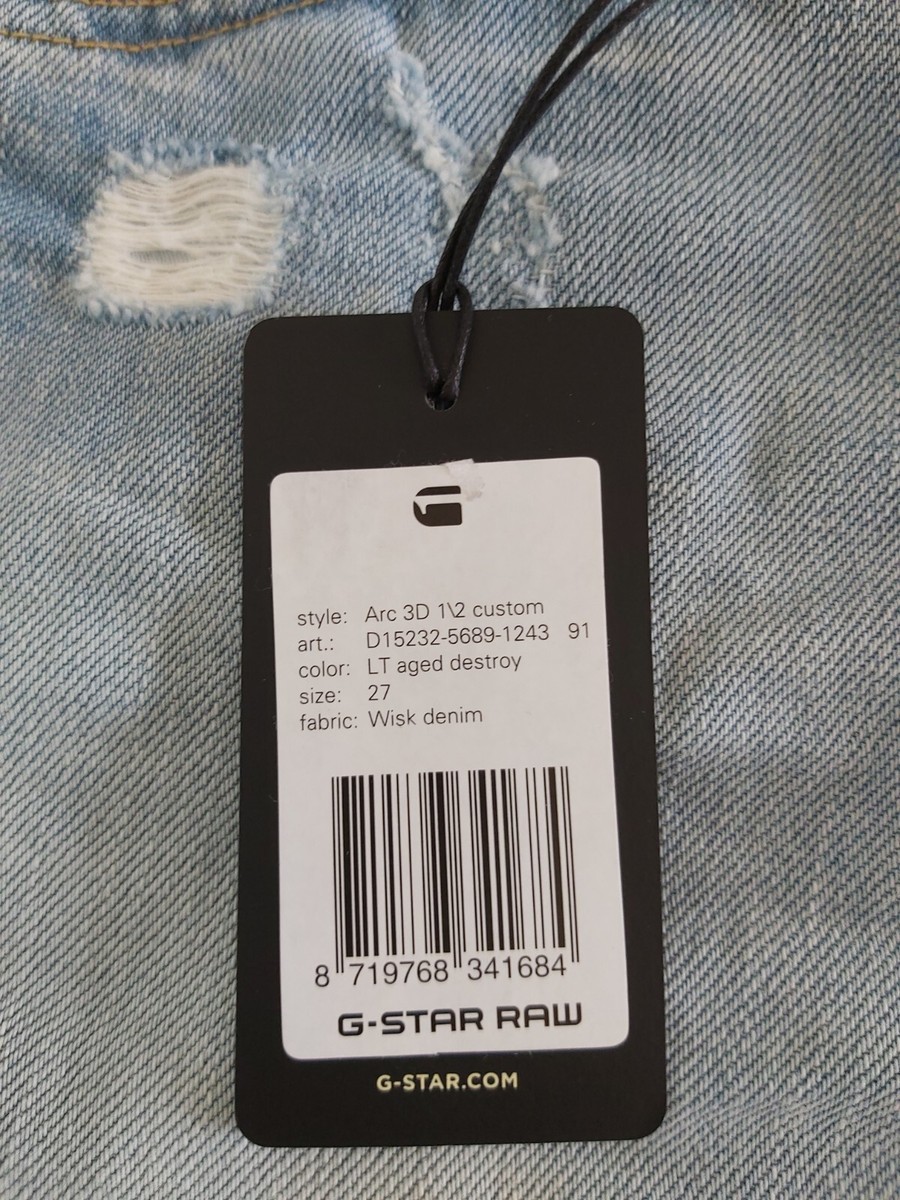 G-STAR Originals RAW Blue Mens Denim Jeans Shorts Colour LT Aged