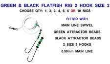 FLADEN GB FLATTY RIG 2 HOOK FLAPPER SIZE 2 FLAT FISH FLOUNDER PLAICE DAB SOLE