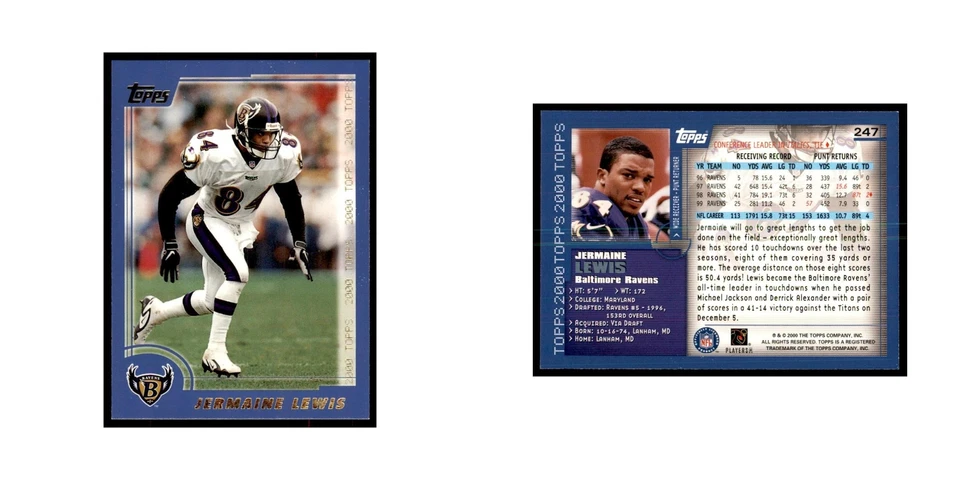 Jermaine Lewis 2000 Topps #247 Football Cards Football Card NM - Image 3 of 3