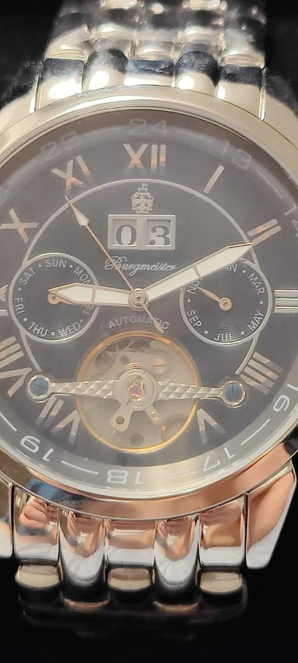 RELOJ HOMBRE BURGMEISTER BM118-121 MOVIMIENTO AUTOMÁTICO 41mm ACERO INOXIDABLE NUEVO Foto 3 de 4