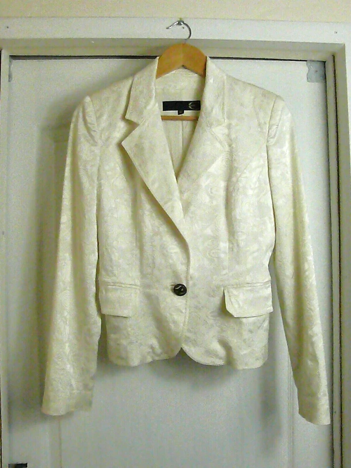 Traje de mujer raro Just Cavalli (hecho en Italia) - blanco - talla IT 42 Foto 2 de 4