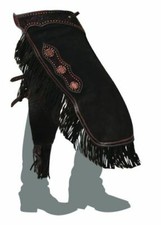 Western Suede Leather Saddle Horse Chinks / Chaps Hip Size 36"- 40" Rodeo Ranch