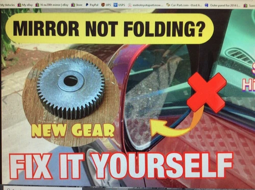 2004-2010 TOYOTA AUTOMATIC FOLDING MIRROR REPAIR GEAR SIENNA Side View Lexus RX