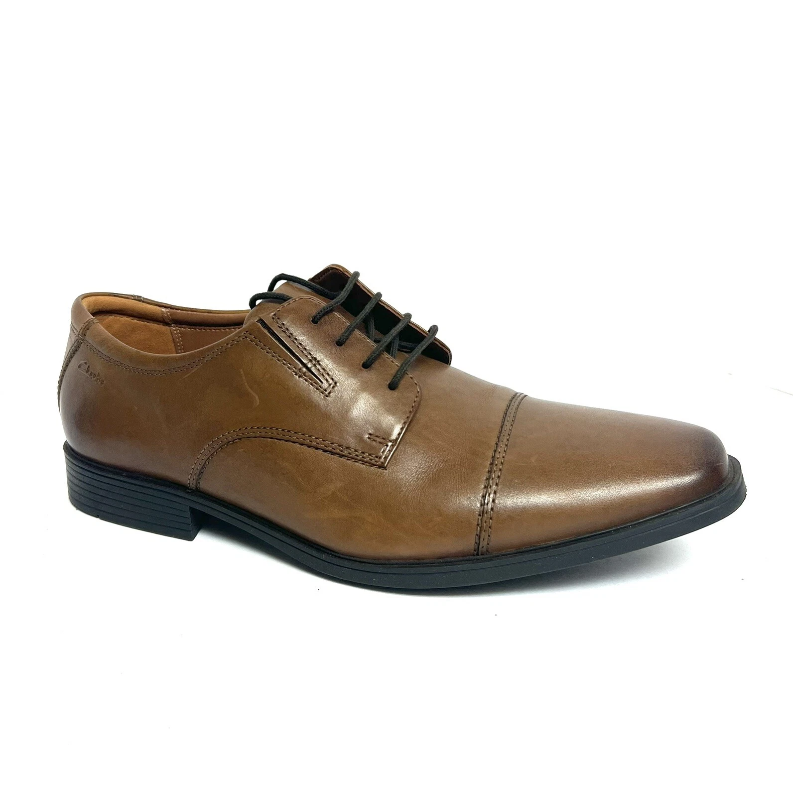 Clarks Uomo Tilden Cappellino Oxford Pelle Marrone 12W