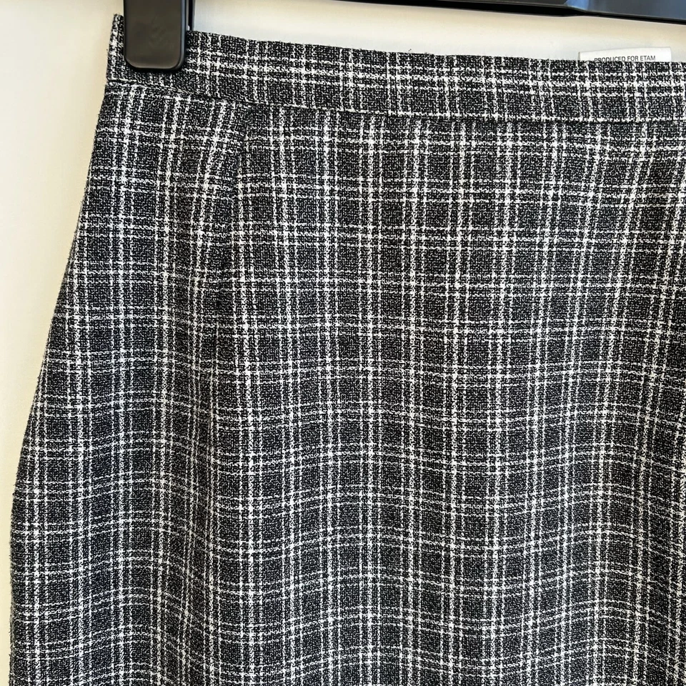 Ladies Vintage Etam Knee Length Skirt Plaid Check Print Size 8 - Image 2 of 4