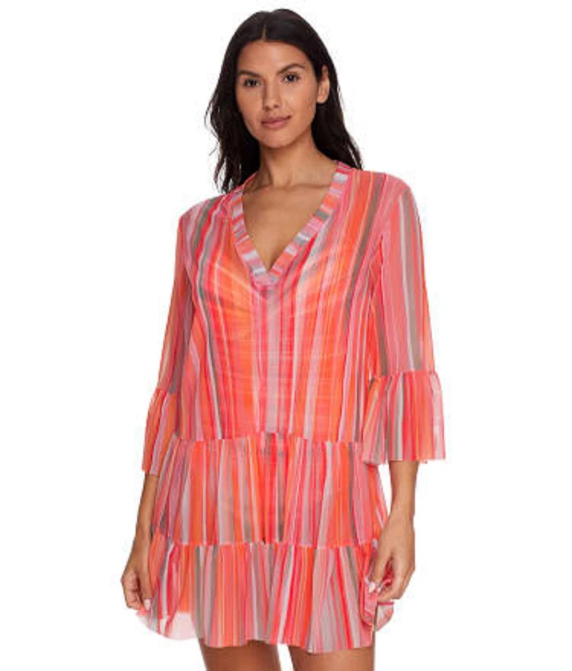 Vestido para mujer Coco Reef Papaya Paloma a rayas encantador de natación talla S Foto 2 de 4