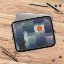 Abstract Art Blue Ombre Gradient with Orange Tree Neoprene 13" Laptop Sleeve