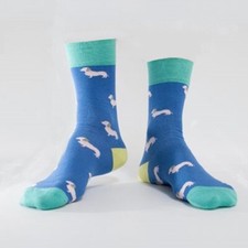 Super Soft Men  s Bamboo  Cotton Dachshund Dog Socks