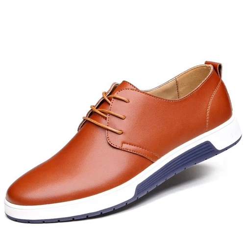 Hombres Zapatos Informales Británicos de Cuero Tenis con Cordones Oxford Transpirables - Imagen 14 de 30