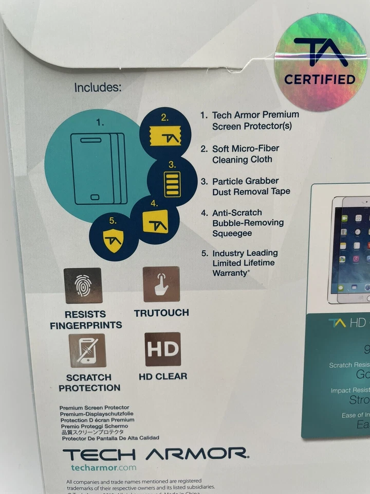 Tech Armor Maximum Screen Protection for Apple iPad Air 2/ iPad Air (2 Pack) - Image 4 of 4