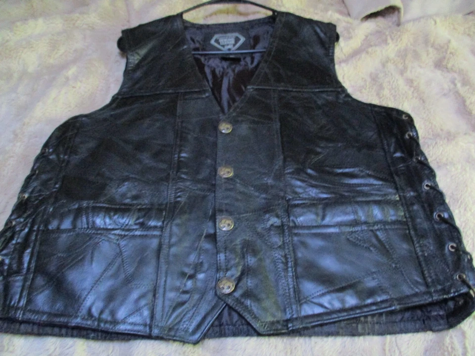 Chaleco de cuero para motocicleta Proud To Be America talla XL Foto 2 de 4