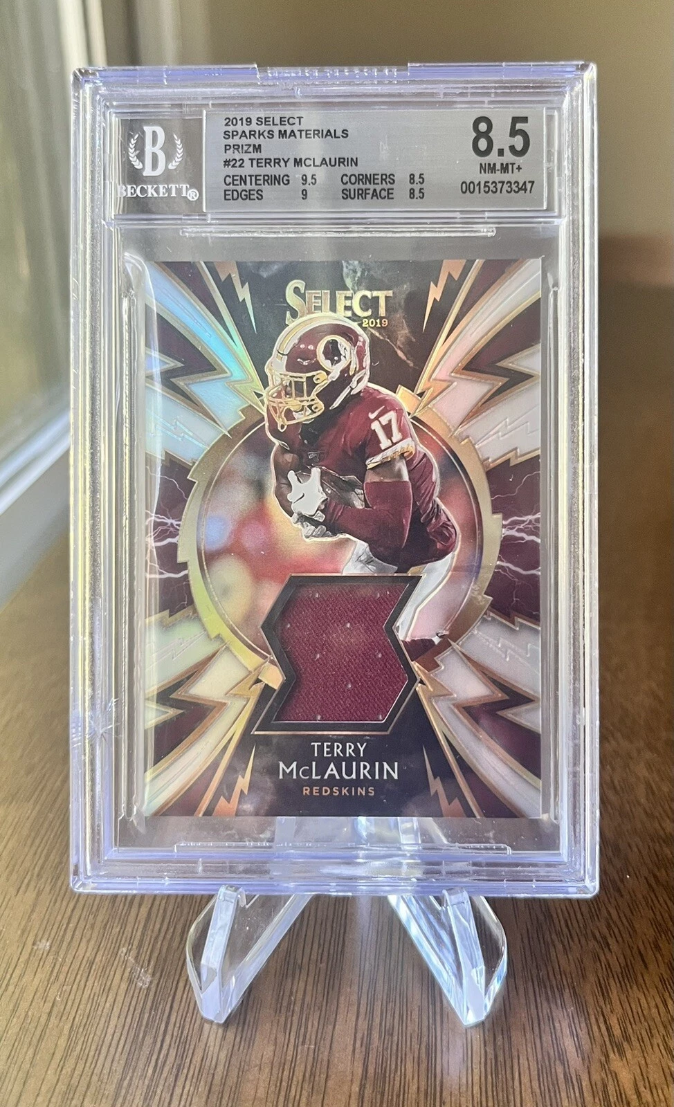 Terry McLaurin Panini Select Sparks Prizm Relics #22 Green