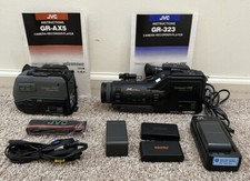 VINTAGE JVC Compact VHS Lot GR-AX5  GR-324 Manuals Battery Charger Cords. As IS
