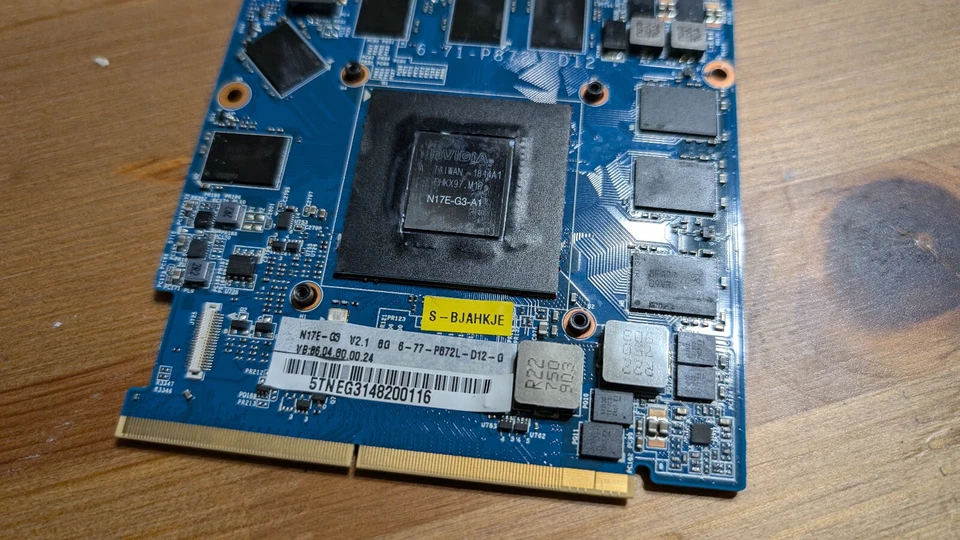 Clevo NVIDIA GTX 1080 8GB DDR5 MXM 3.1 N17E-G3-A1 Mobile Graphics Card - Image 3 of 3