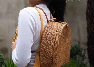 Crabtree & Evelyn‎ Bali Ata Backpack Handmade Leather Straps Compact NEW Bali Ata Backpack | Crabtree & Evelyn main image 2