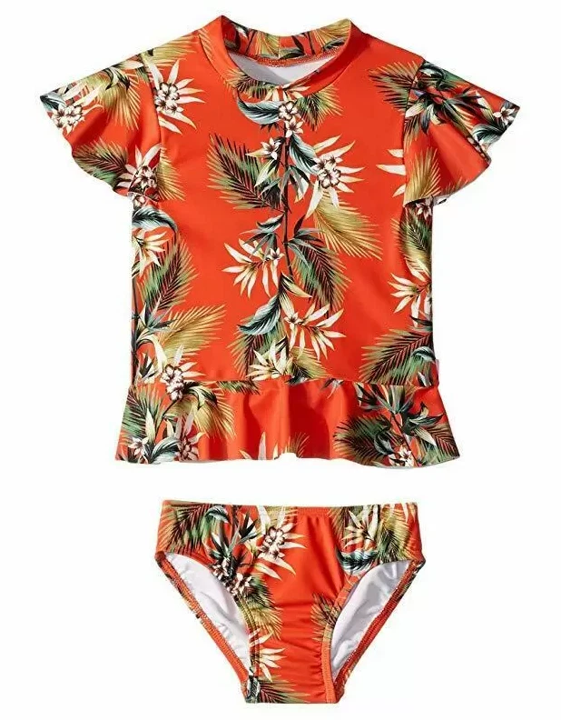 Seafolly L67822 Conjunto Rashie Manga Corta Tangelo Ocean Alley Niña Talla 7 Foto 2 de 3