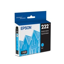 Epson 232 Claria Ink Standard Capacity Cyan Cartridge T232220-S Works with Wor