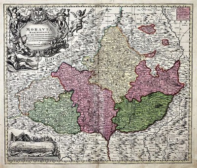 Moravia Czech Republic Map Engraving Seutter Copperplate 1730
