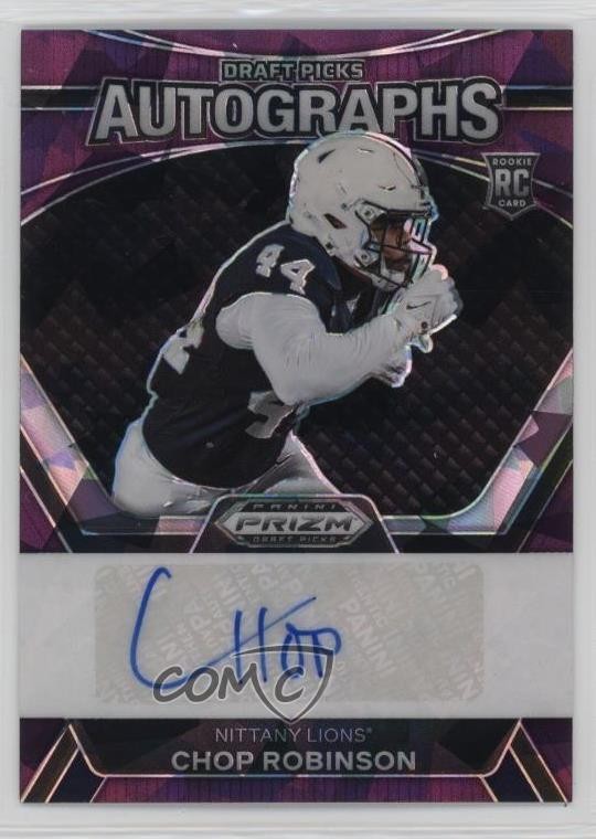2024 Panini Prizm Draft Picks Purple Ice 31/99 Chop Robinson Rookie Auto RC