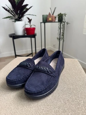 Jolies mocassins en daim bleu, confortable, légère et anti-dérapant. - Photo 1/2