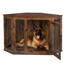 Corner Dog Crate Furniture Wooden Corner Dog Kennel Side End Table
