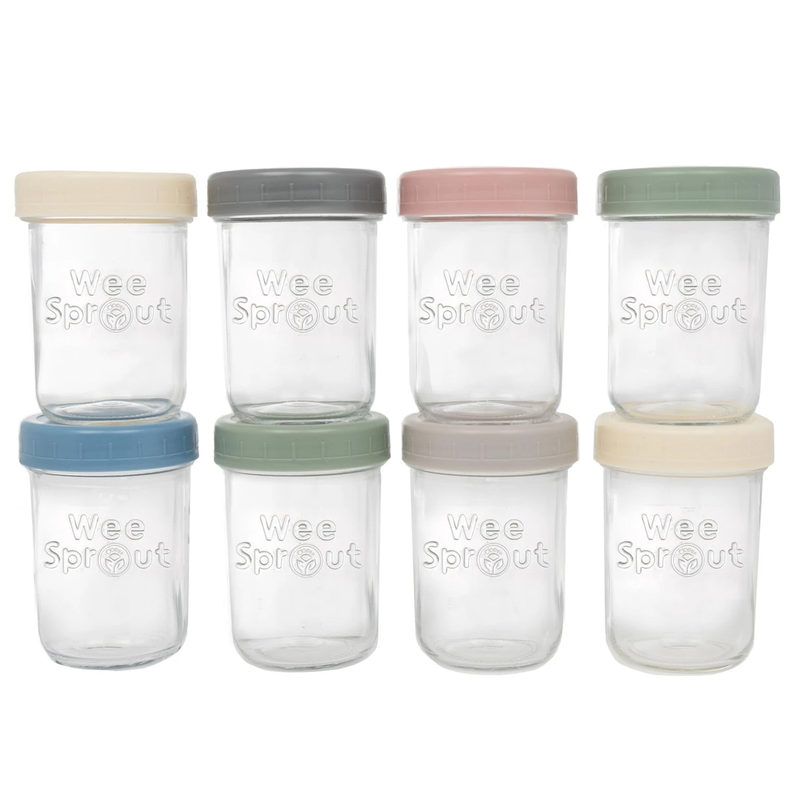 Glass Baby Food Storage Jars 8oz 8 Pack Reusable Containers WeeSprout w Lids
Opens in a new window o