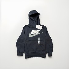 Black Nike Sportswear Club Fleece Kids Pullover Hoodie Size Small NWT