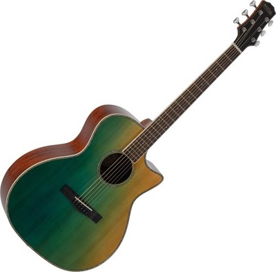 Rocktile WSC-150C Westerngitarre Grün Blau Akustik Grand Auditorium Cutaway
