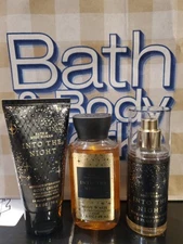 Bath & Body Works INTO THE NIGHT Mist Body Lotion Shower Gel Set of 3 Travel