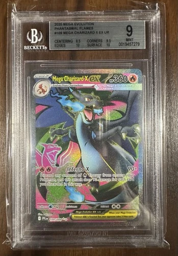 MEGA CHARIZARD X EX - 109/094 UR - POKEMON PHANTASMAL - BGS 9 (Graded - POP 9)